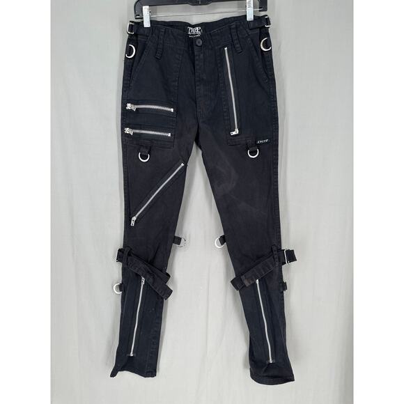Vintage Tripp NYC Pants Mens 32x31 Black Goth Bondage Zippers Y2K 90s Emo Punk - Picture 1 of 7